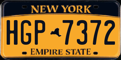 NY license plate HGP7372