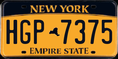 NY license plate HGP7375