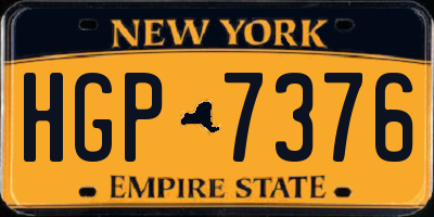 NY license plate HGP7376