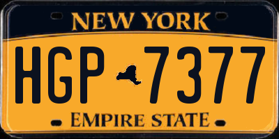 NY license plate HGP7377