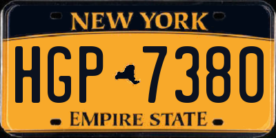 NY license plate HGP7380