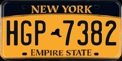 NY license plate HGP7382