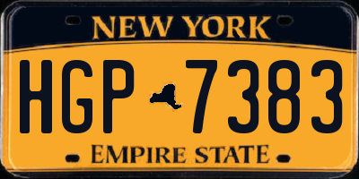 NY license plate HGP7383