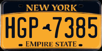 NY license plate HGP7385