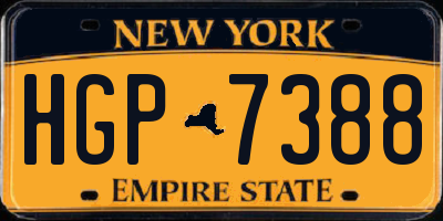 NY license plate HGP7388