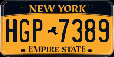 NY license plate HGP7389