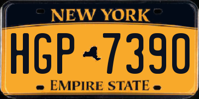 NY license plate HGP7390