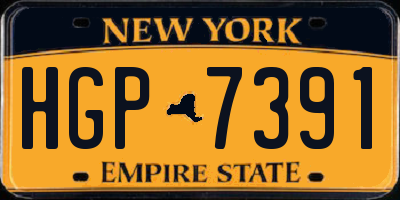 NY license plate HGP7391