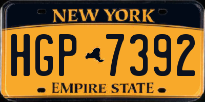 NY license plate HGP7392