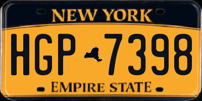 NY license plate HGP7398