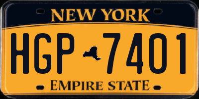 NY license plate HGP7401