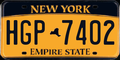 NY license plate HGP7402