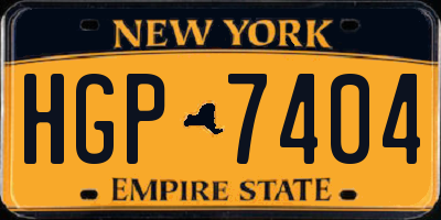 NY license plate HGP7404