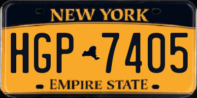 NY license plate HGP7405