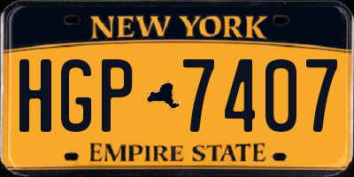 NY license plate HGP7407