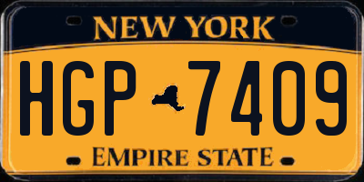 NY license plate HGP7409