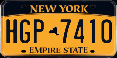 NY license plate HGP7410