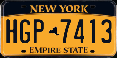 NY license plate HGP7413