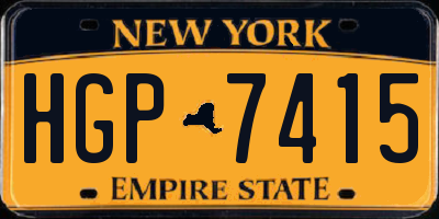 NY license plate HGP7415