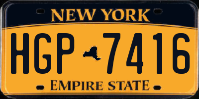 NY license plate HGP7416