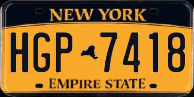 NY license plate HGP7418