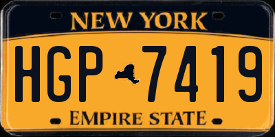 NY license plate HGP7419