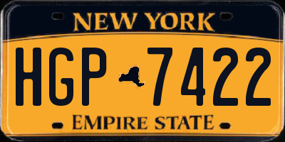 NY license plate HGP7422