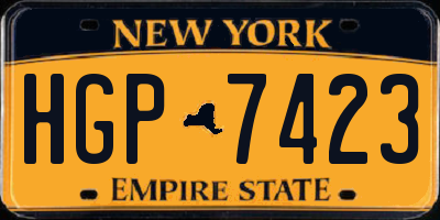 NY license plate HGP7423