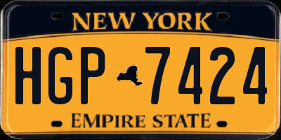 NY license plate HGP7424