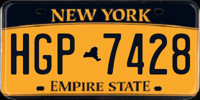 NY license plate HGP7428