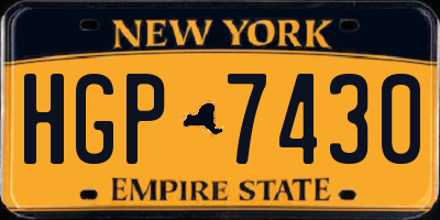 NY license plate HGP7430