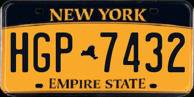 NY license plate HGP7432