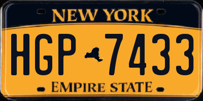 NY license plate HGP7433