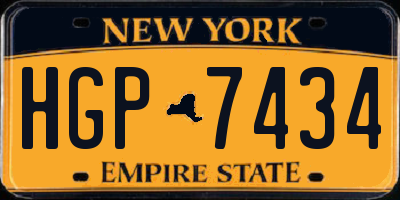 NY license plate HGP7434