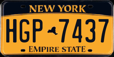 NY license plate HGP7437