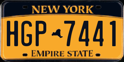 NY license plate HGP7441