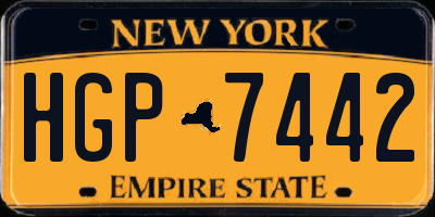 NY license plate HGP7442