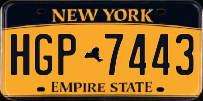 NY license plate HGP7443