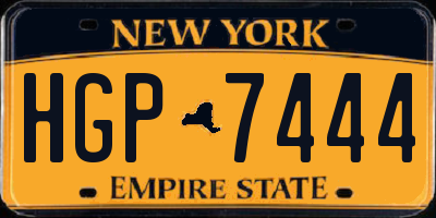 NY license plate HGP7444