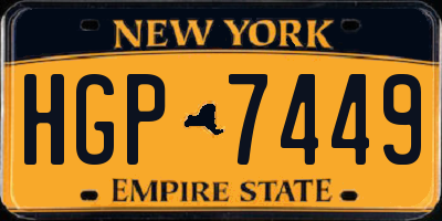 NY license plate HGP7449