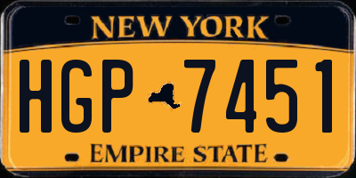 NY license plate HGP7451