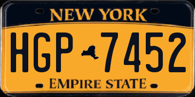 NY license plate HGP7452