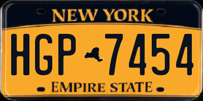 NY license plate HGP7454