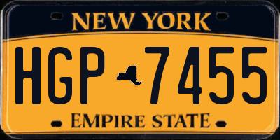 NY license plate HGP7455