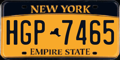 NY license plate HGP7465
