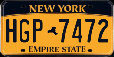 NY license plate HGP7472