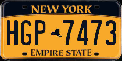 NY license plate HGP7473