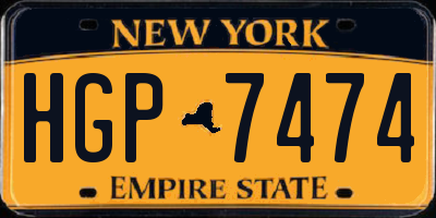 NY license plate HGP7474