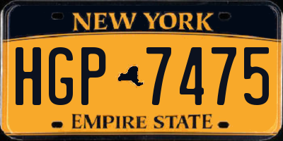 NY license plate HGP7475