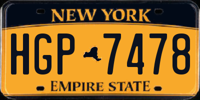 NY license plate HGP7478